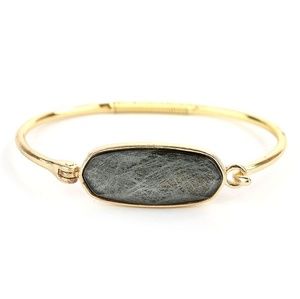 Facet stone wire bangle bracelet